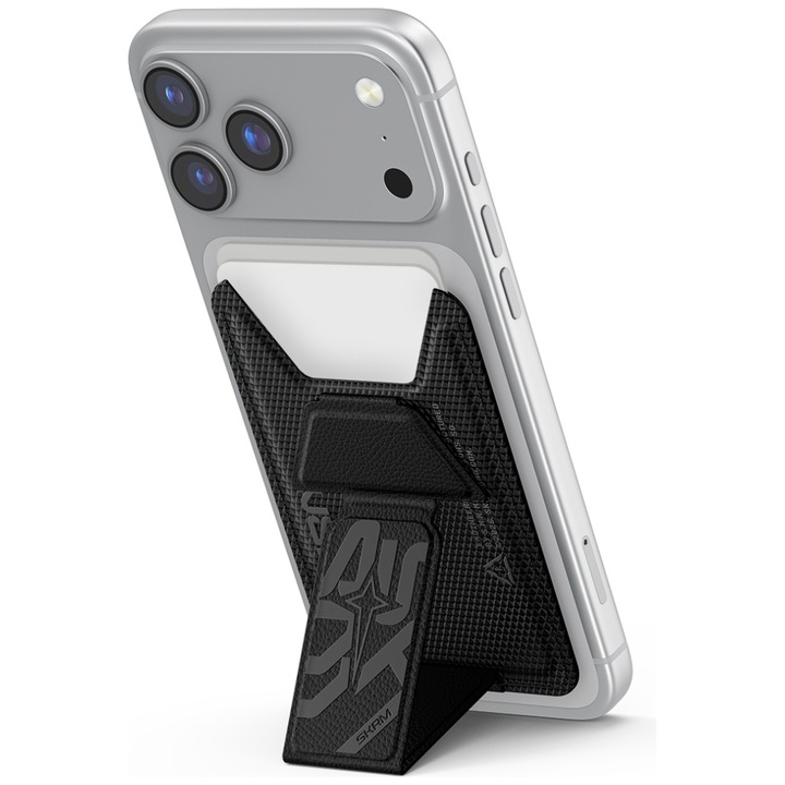 Portofel Skinarma Kado Phantom cu Stand, Compatibil MagSafe, Negru