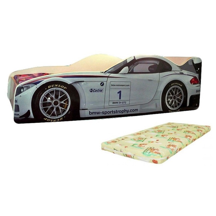 Pat tip masina BMW, 150x74 cm, saltea inclusa