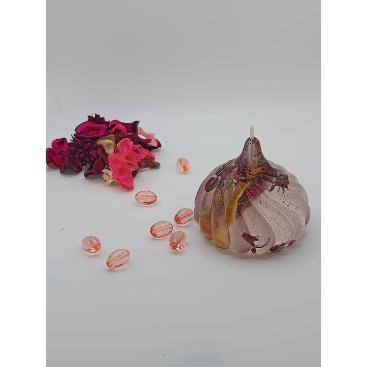 Lumanare gel cu flori si fructe uscate