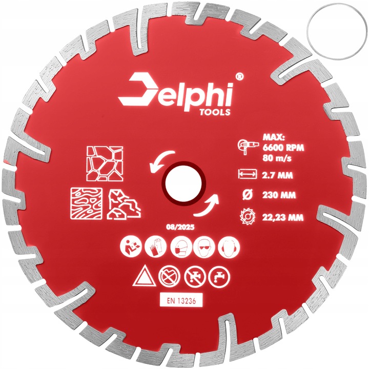 DISC DIAMANTAT 230 MM PENTRU TAIEREA BETONULUI, CARAMIZII, PAVELEI SI PIETREI 230x22,23