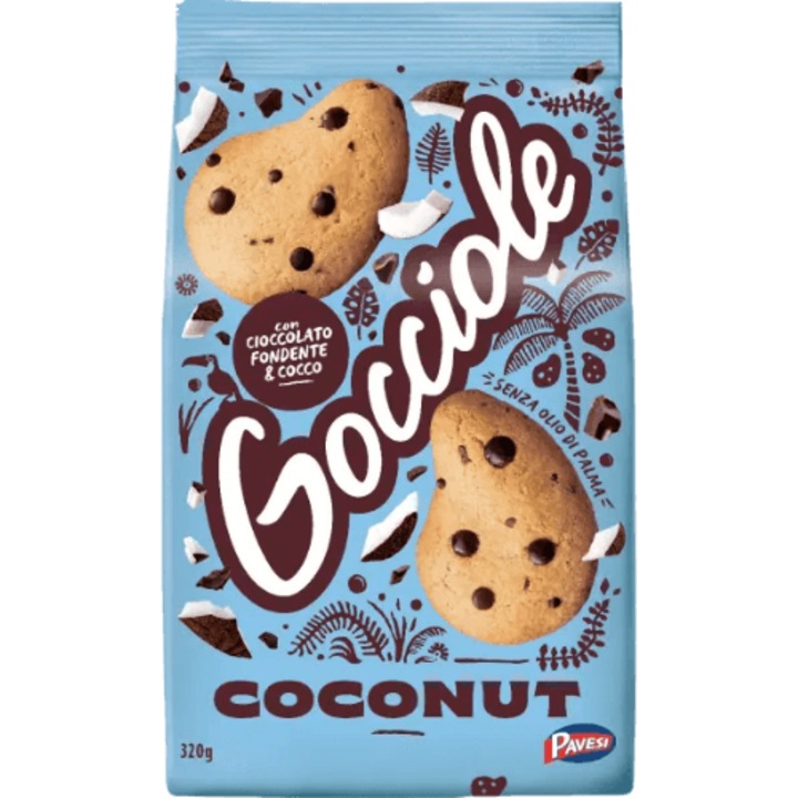 Biscuiți Gocciole cu Cocos, Pavesi, 320g