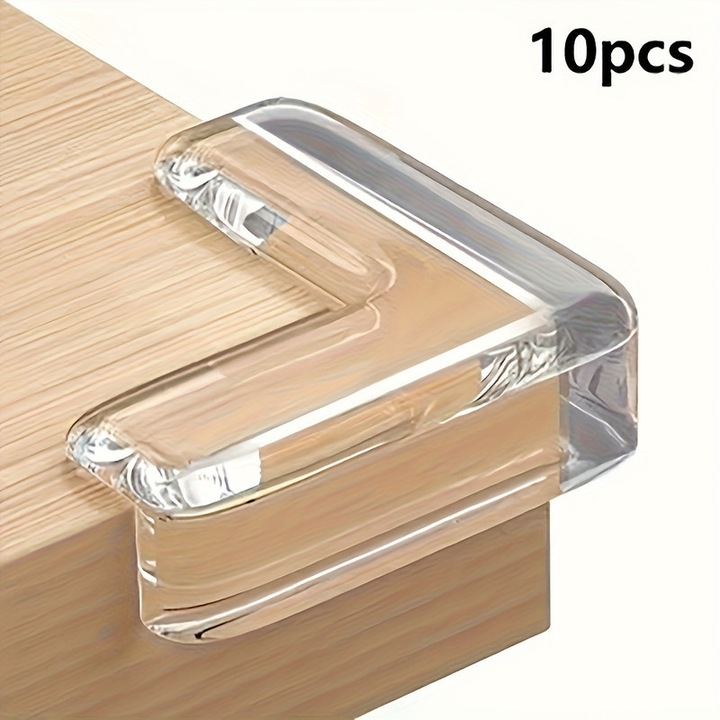 Set 10 protectii transparente din silicon pentru colturi