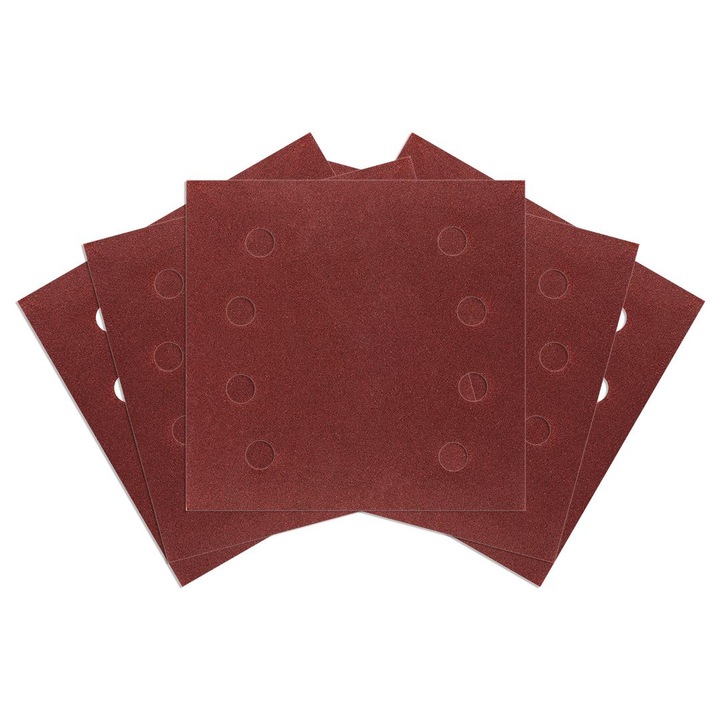 Tépőzáras csiszolópapír, négyzet alakú, 113 x 113 mm, P120, 5 db, 8 lyukkal, 04-623 54-054-hez