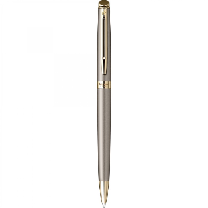 Pix cu bilă Waterman Understated Edit, gri piatră, cerneală albastră