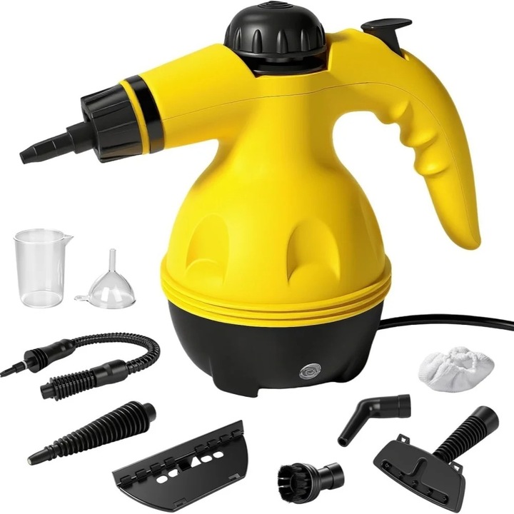 Mop electric cu abur 9 in 1, VamsLuna, curatare profunda, fara chimicale, 1000W, 1l, 33x30x20cm