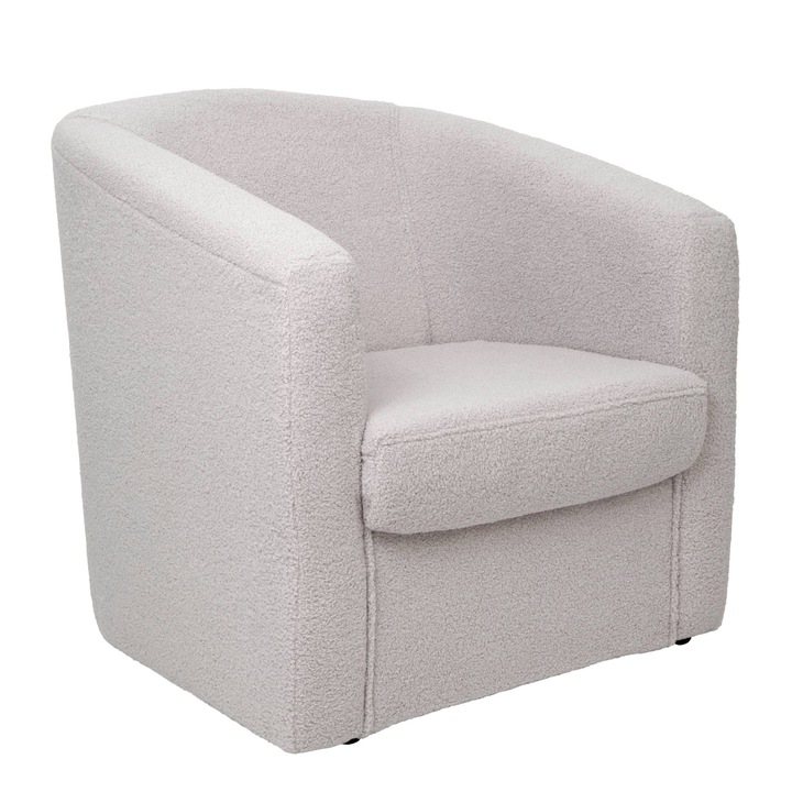 Fotoliu Tudor, stofa T05, crem, 68x65x76cm