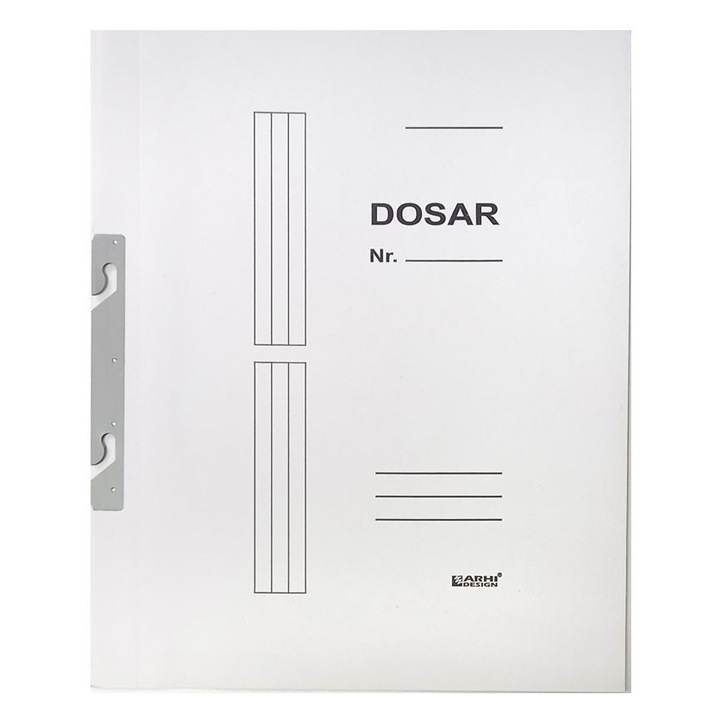Dosar incopciat A4, Arhi Design, set 25 bucati, alb, 230 g/mp