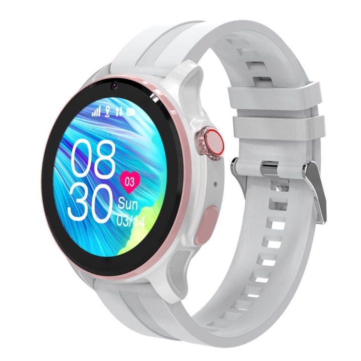 Ceas Smart pentru Copii LT46 4G, Apel Video, GPS WiFi LBS, SOS, Control din Aplicatie, Alb