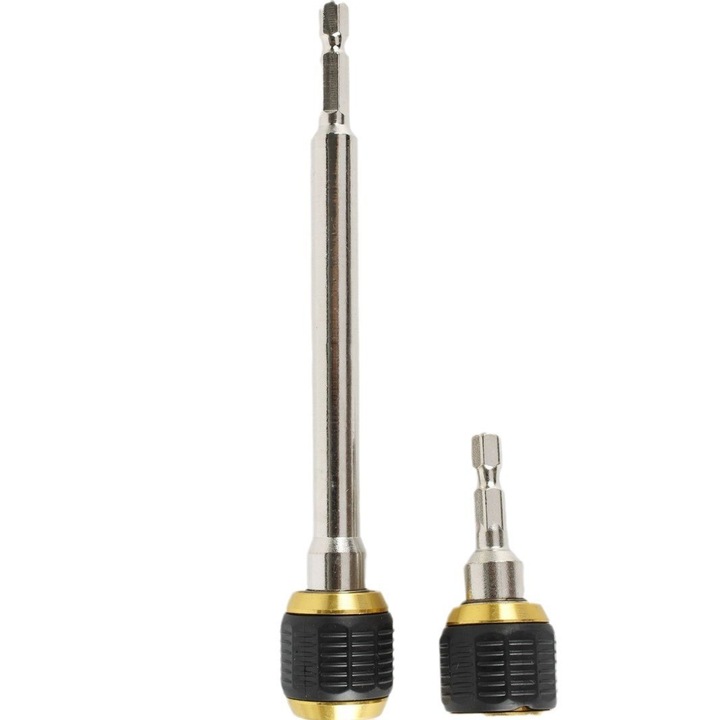 Set extensie auto-blocanta 1/4" cu eliberare rapida pentru bormasini, 150mm + 60mm