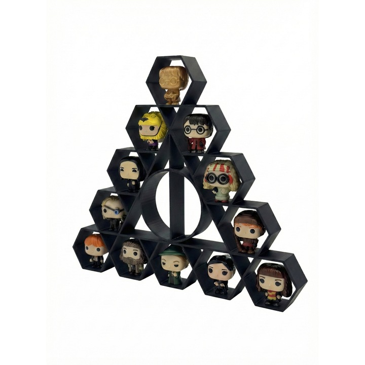 Harry Potter Funko Pop tartó Kinder Joy-hoz, műanyag, fekete, háromszögletű