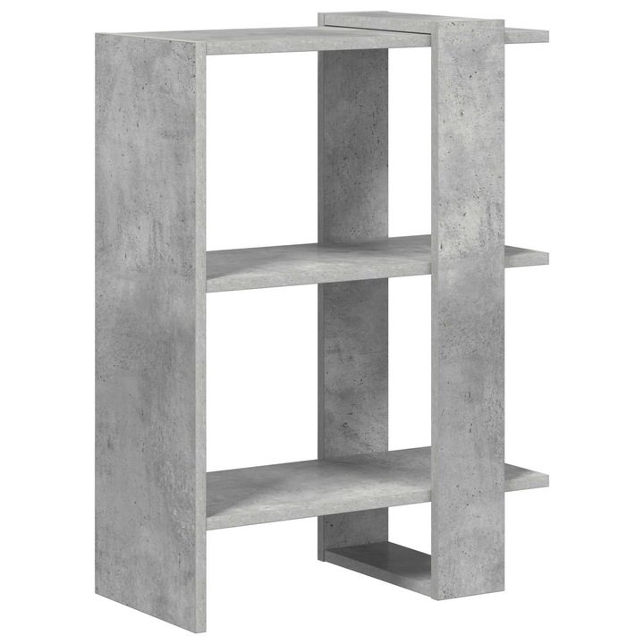 Raft pentru carti vidaXL, Gri din beton 52 x 25 x 71 vidaXL, 5 cm Lemn compozit