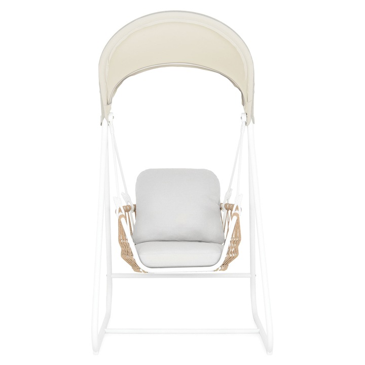 Leagan gradina/terasa, Maison Mex NOLI, L.103 l.120 H.192 cm, natur/alb