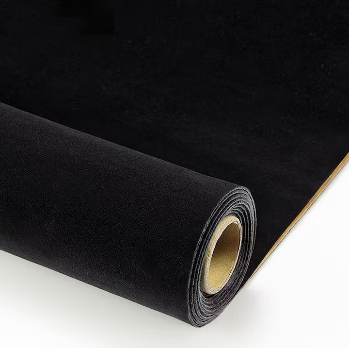 Sul autoadeziv catifea 0.75 x 2.5m NEAGRA pentru mobilier si tapiterii