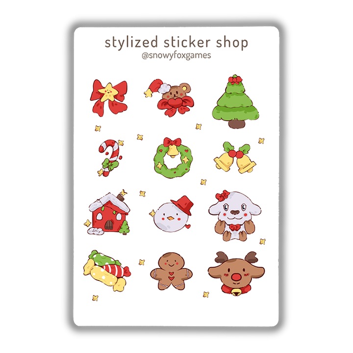 Set stickere Craciun, waterproof, lucios, multicolor