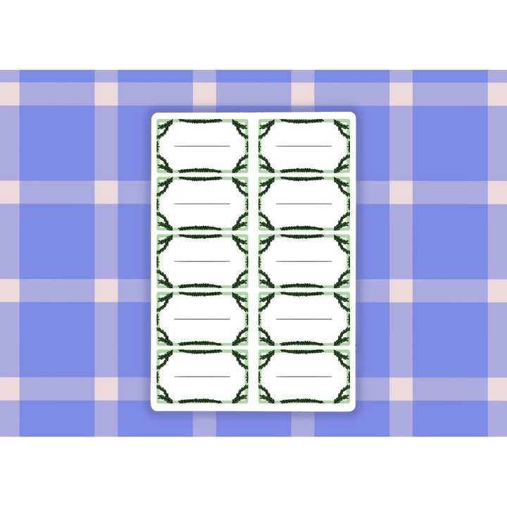 Set 25 etichete decorative alb-negru pentru caiete, waterproof, multicolor