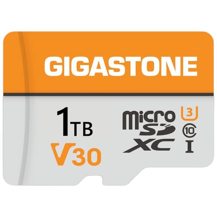 Card memorie Gigastone, MicroSDXC, 1TB, UHS-I U3 V30 A1, adaptor inclus, rezistent, 160MB/s