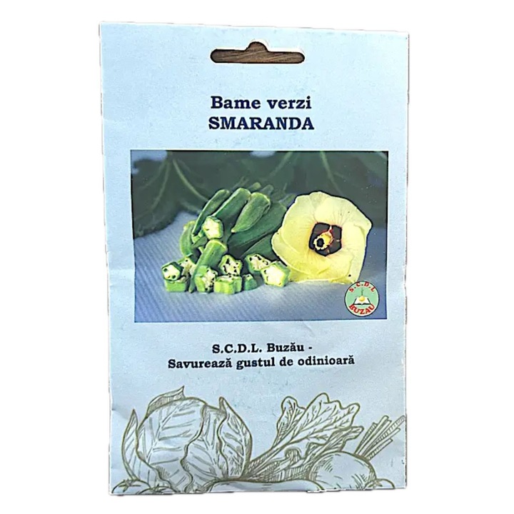 Seminte romanesti de bame verzi SMARANDA, 5 grame, SCDL Buzau