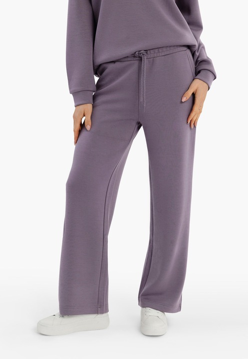 Pantaloni dama de trening, Comfort Fit, material flexibil, Volcano N-Eva, heather, Roz