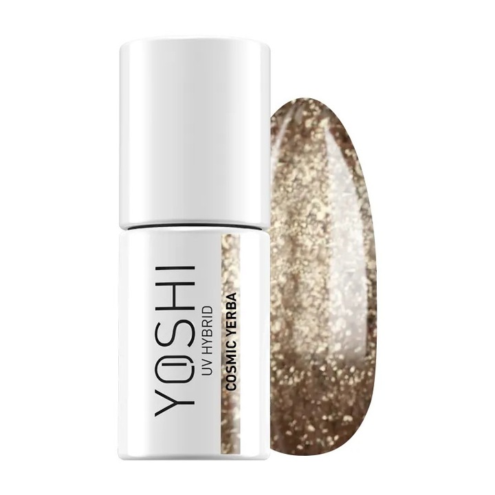 Oja Semipermanenta Auriu Intens cu Finish Glitter Luxos 310 - COSMIC YERBA