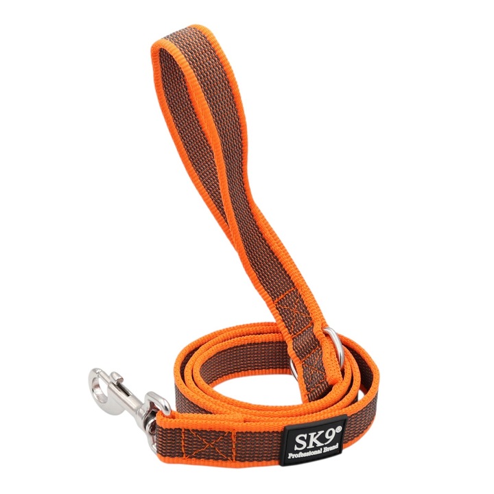 Lesa caini mari SK9 Light 25 portocaliu, 1, 2 m, 25 mm, control urban, carabina inox mare, 85 kg
