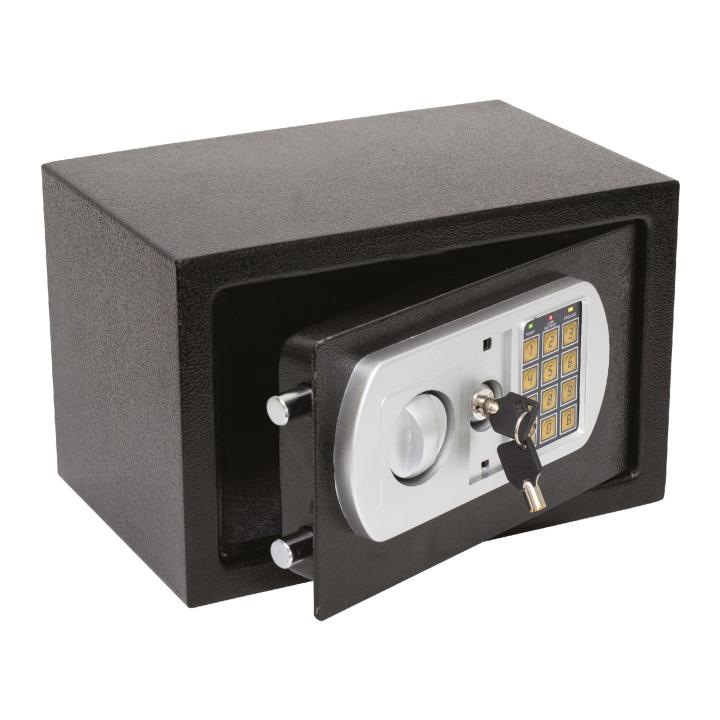 Seif digital pentru mobilier, otel, 310×200×200 mm, cod 3–8 cifre, chei urgenta