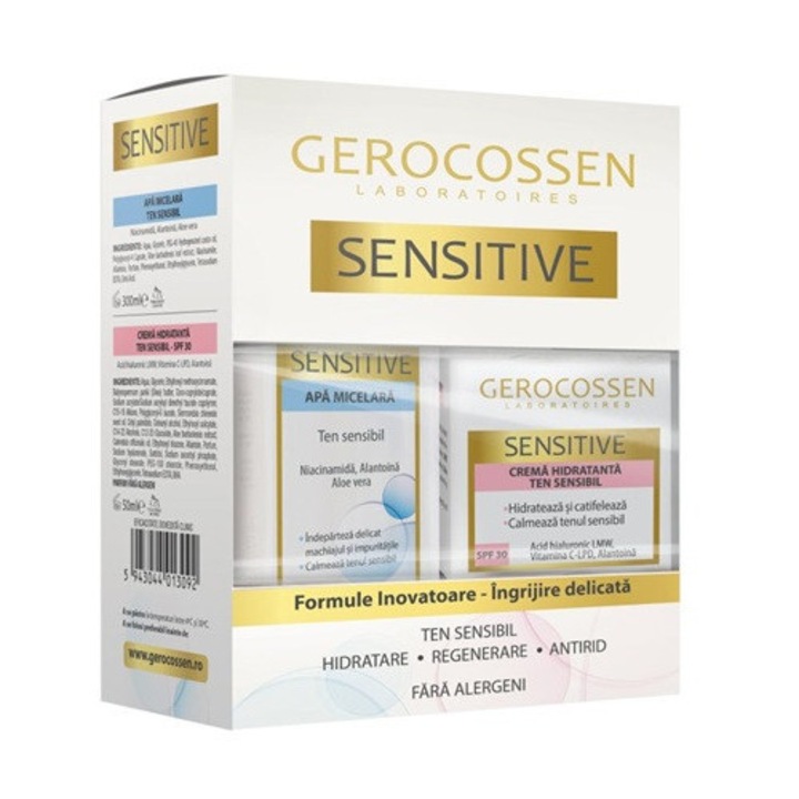 Gerocossen hidratáló krém érzékeny bőrre SPF 30 50 ml és micellás víz 300 ml szett