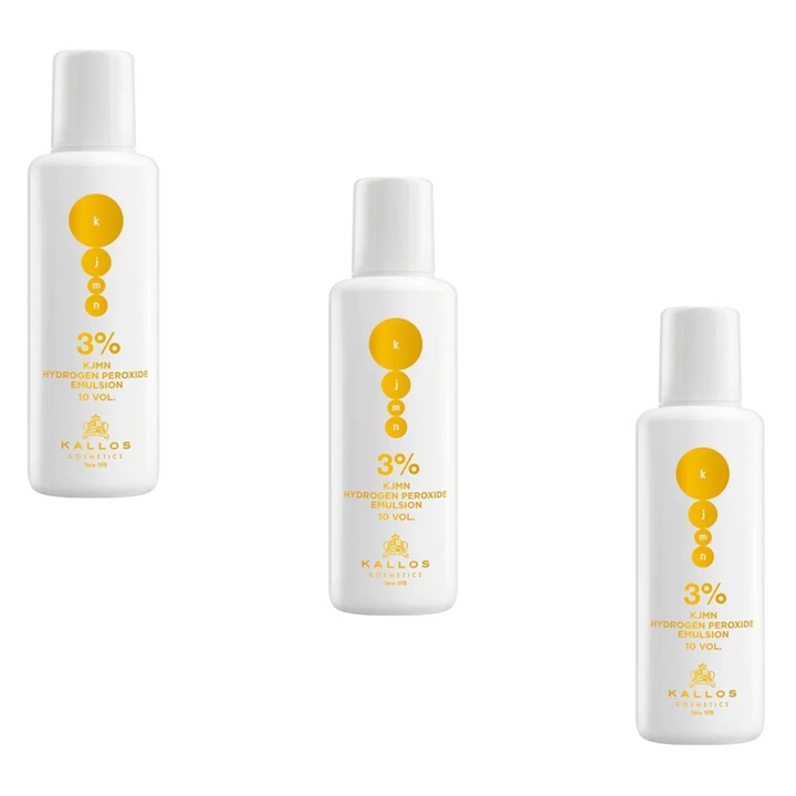 Set 3 x Oxidant de păr Kallos 100 ml, transparent, 3%