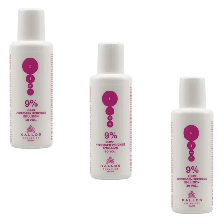 Set 3 X Oxidant Kallos 9%, transparent, 100 ml