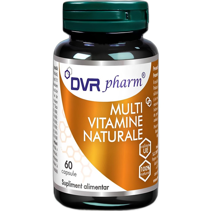 MultiVitamine Naturale din extracte standardizate cu Puritate si Biodisponibilitate ridicata, calitate premium, 30cps, DVR Pharm