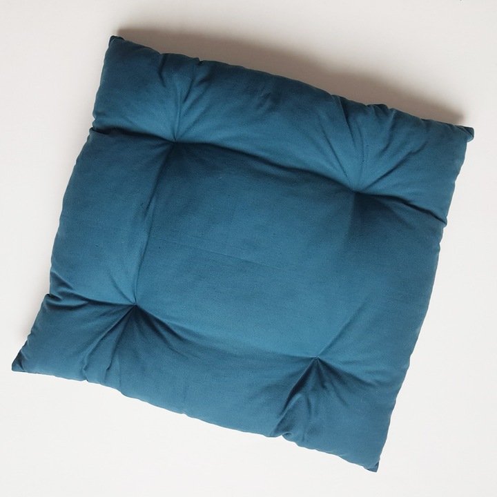 Perna pentru caini si pisici, Blanosic, Lucrata manual, Albastru inchis, 100% Bumbac, 50 x 45 cm