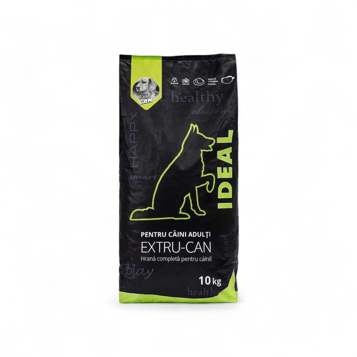 Hrana uscata pentru caini adulti, Extru Can Ideal cu pasare 10 kg