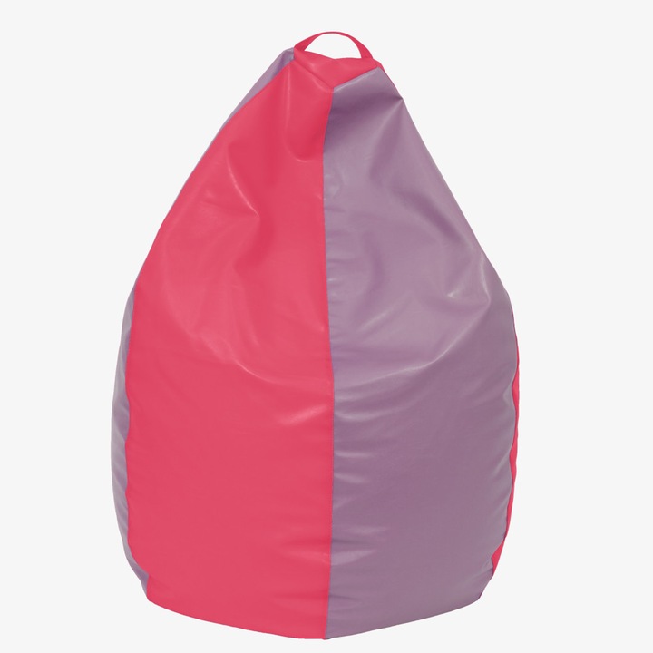 Fotoliu puf Mara - imitatie piele - roz/mov