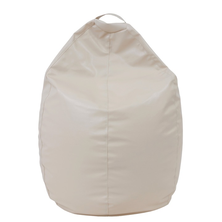 Fotoliu puf Mara - imitatie piele - crem