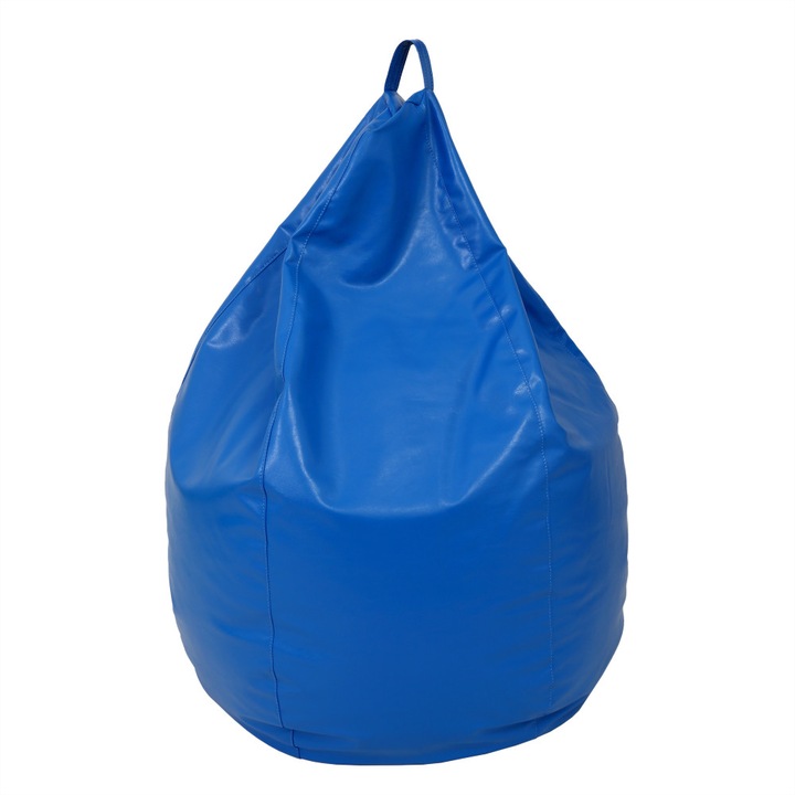 Fotoliu puf Mara - imitatie piele - albastru