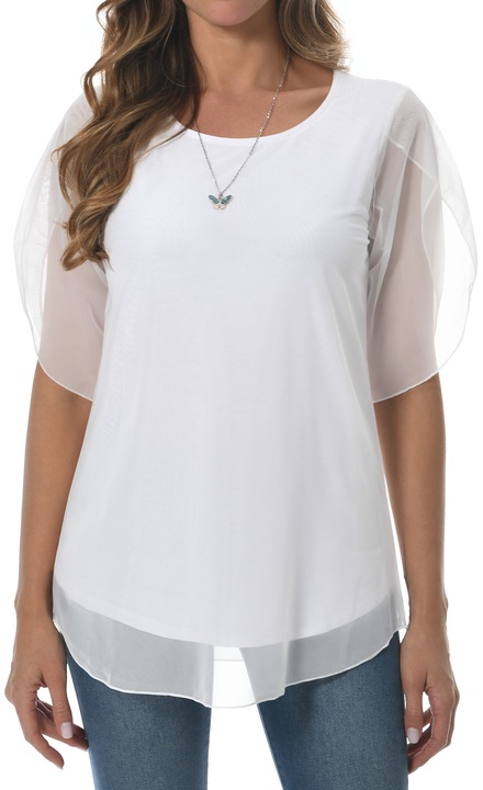 COSSEN női blúz, 3/4 ujjú, fehérqfwqdwq, Fehér