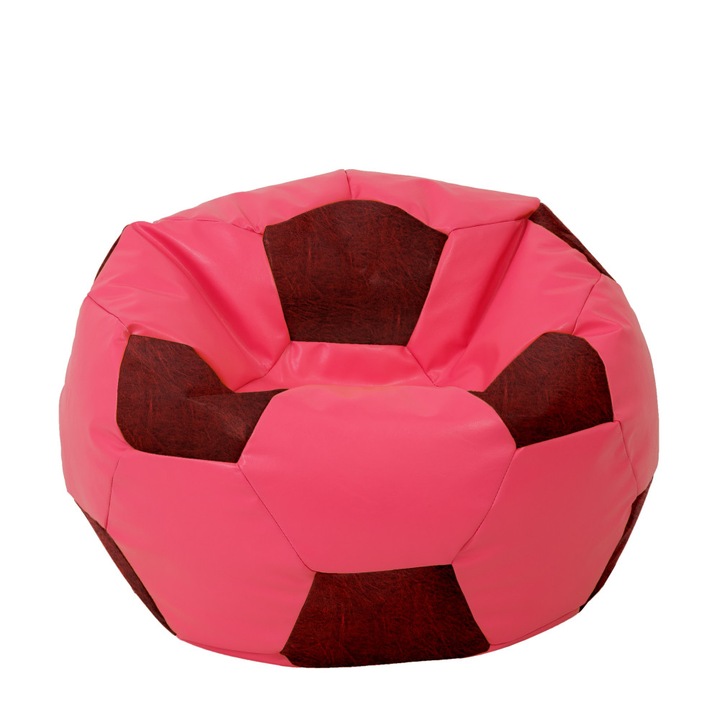 Fotoliu puf Extra Ball - imitatie piele - roz/bordo