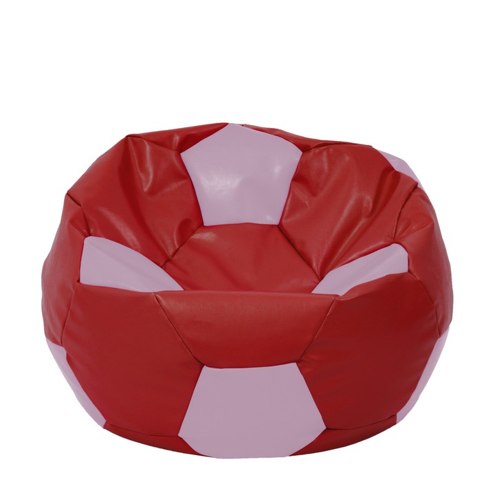Fotoliu puf Extra Ball - imitatie piele - rosu/mov