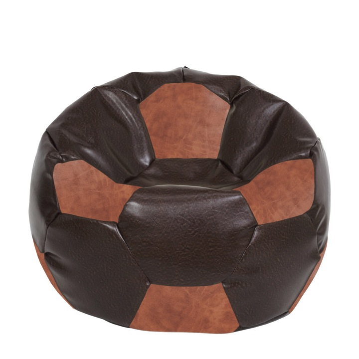 Fotoliu puf Extra Ball - imitatie piele - maro/coniac