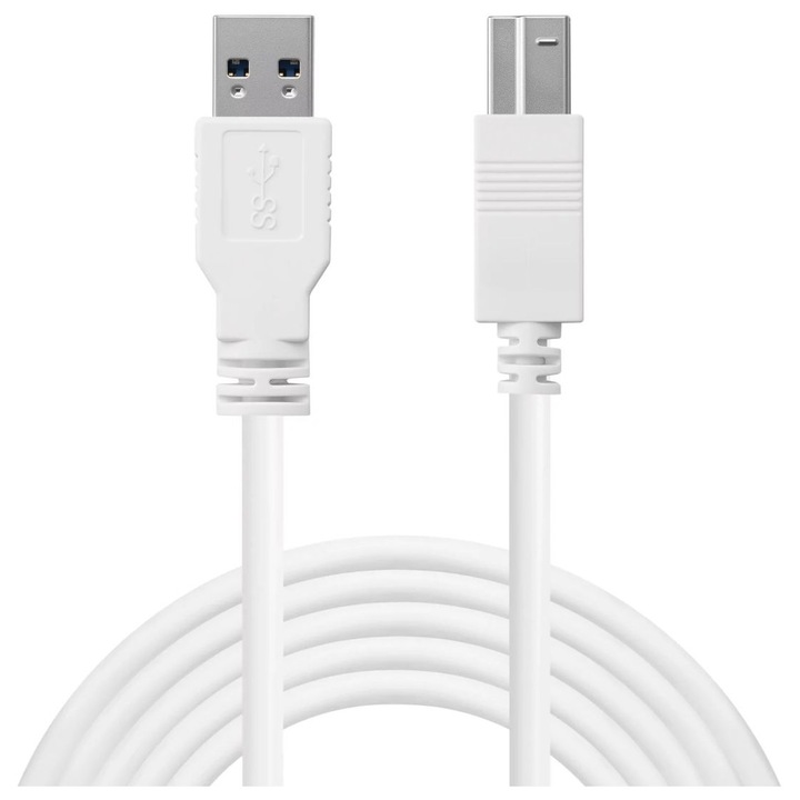 Sandberg USB 3.0 A-B kábel 1,8m Fehér