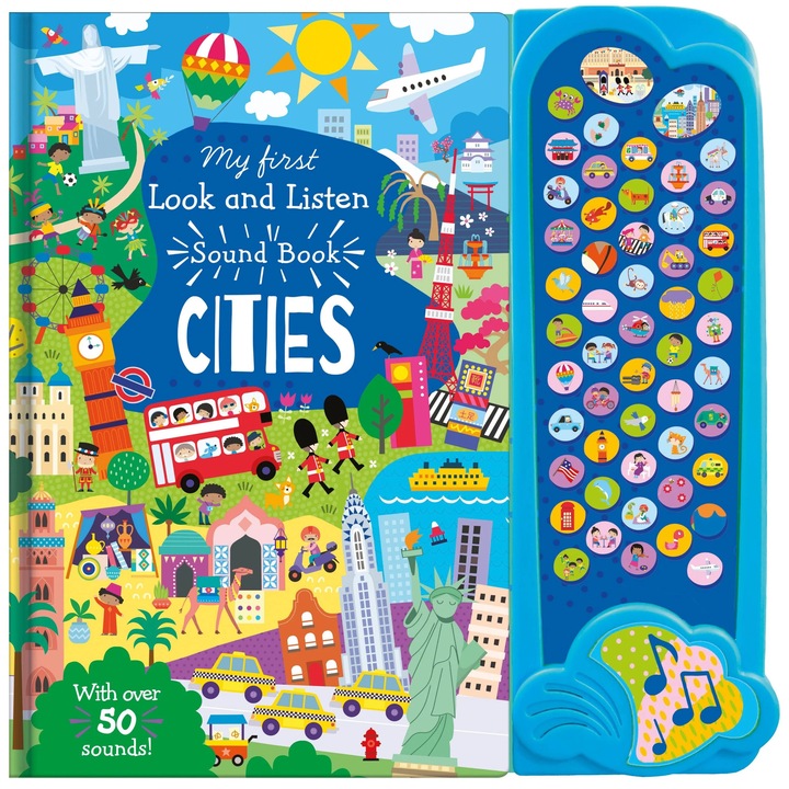 Carte pentru copii, NPP, My First Look and Listen Cities, Children's 50 Button Sound Book, 1+ ani