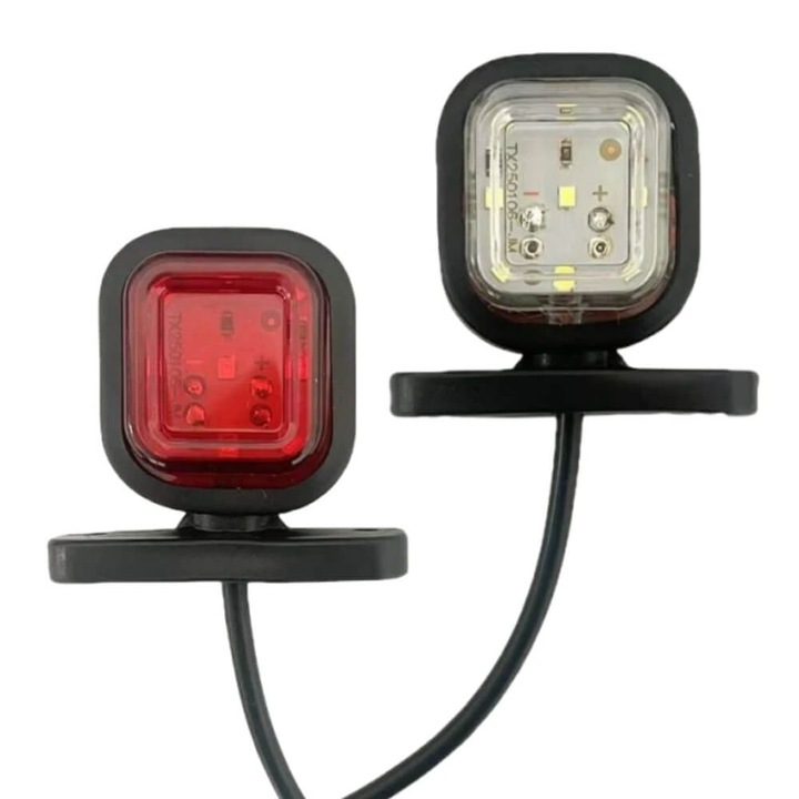 Set de 2 Lampi laterale remorca LED rosu/alb 12V-24V