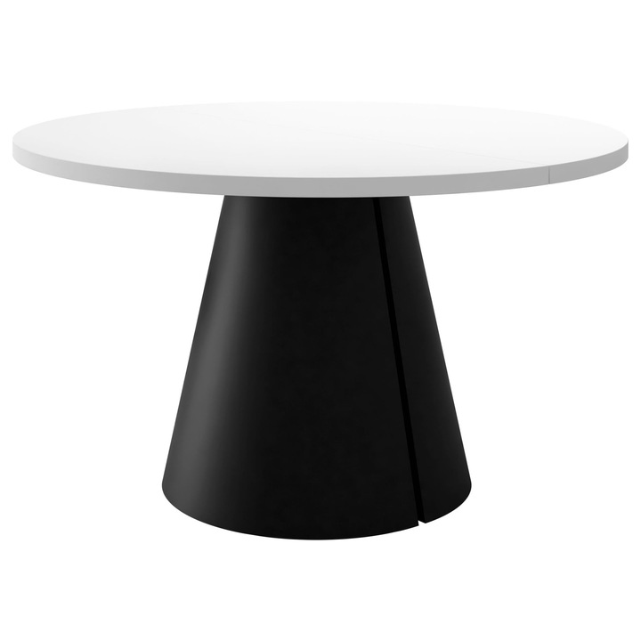 Masa extensibila Calma 100, MIRJAN 24, negru + alb arctic, 100x100x74 cm
