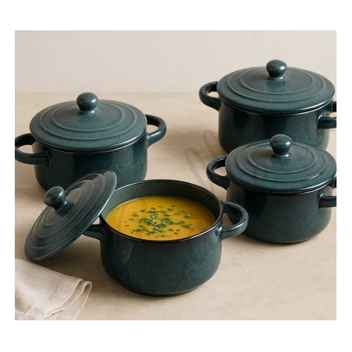 Set de 4 boluri de ceramică culoare perol capacitate, 700 ml