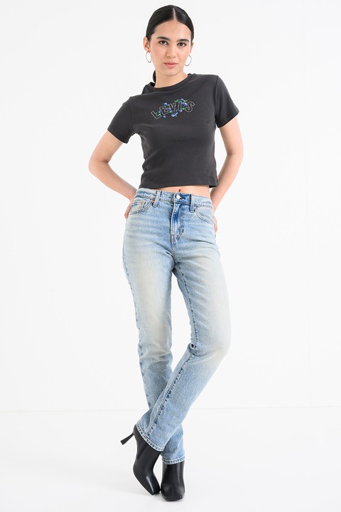 Levi's, Слим дънки Wedgie, Син меланж