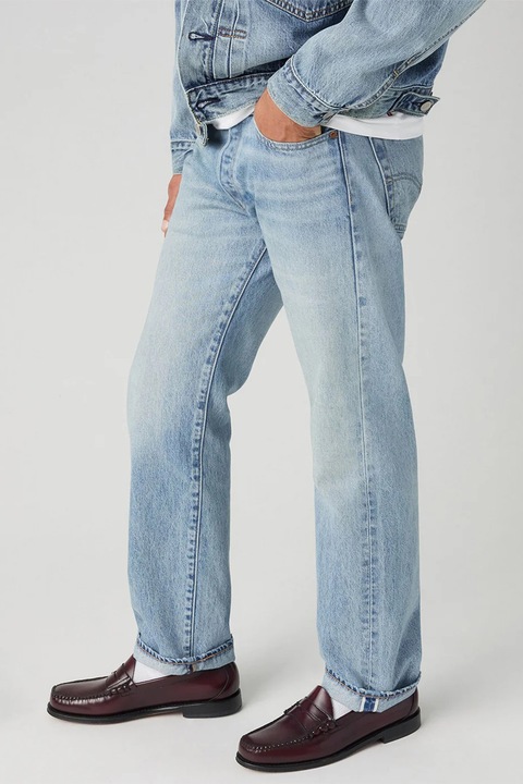 Levi's, Blugi relaxed fit cu talie medie, Albastru deschis