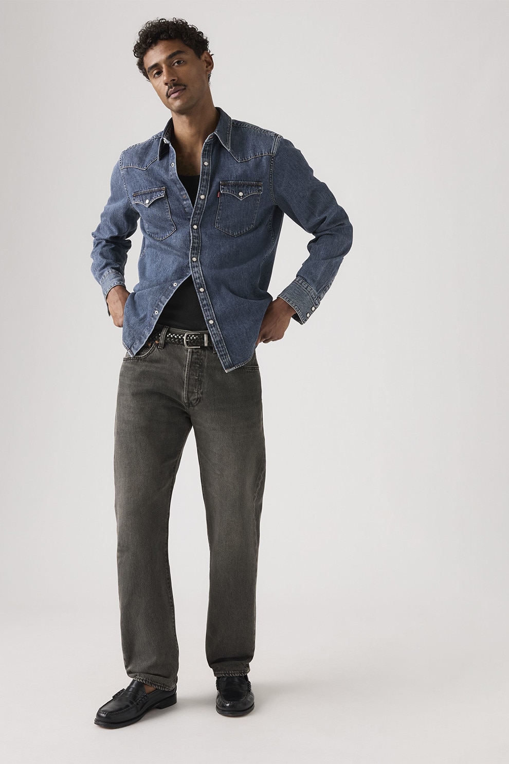 Levi's, Blugi regular fit cu buzunare, Gri inchis, W32-L32