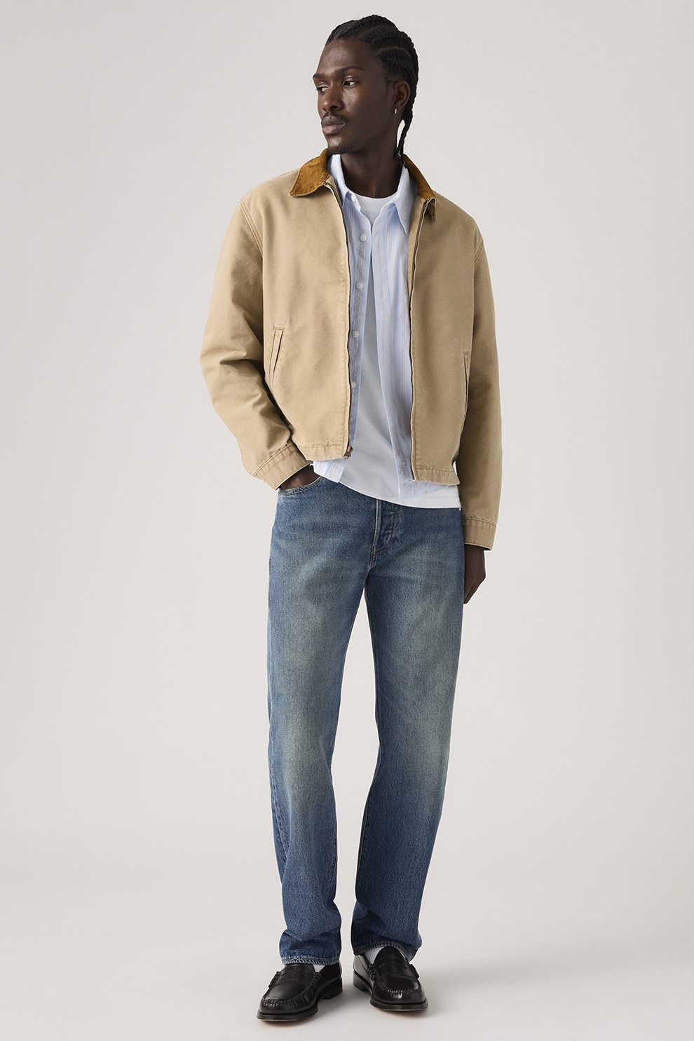 Levi's, Blugi regular fit cu buzunare, Albastru pastel, W32-L32