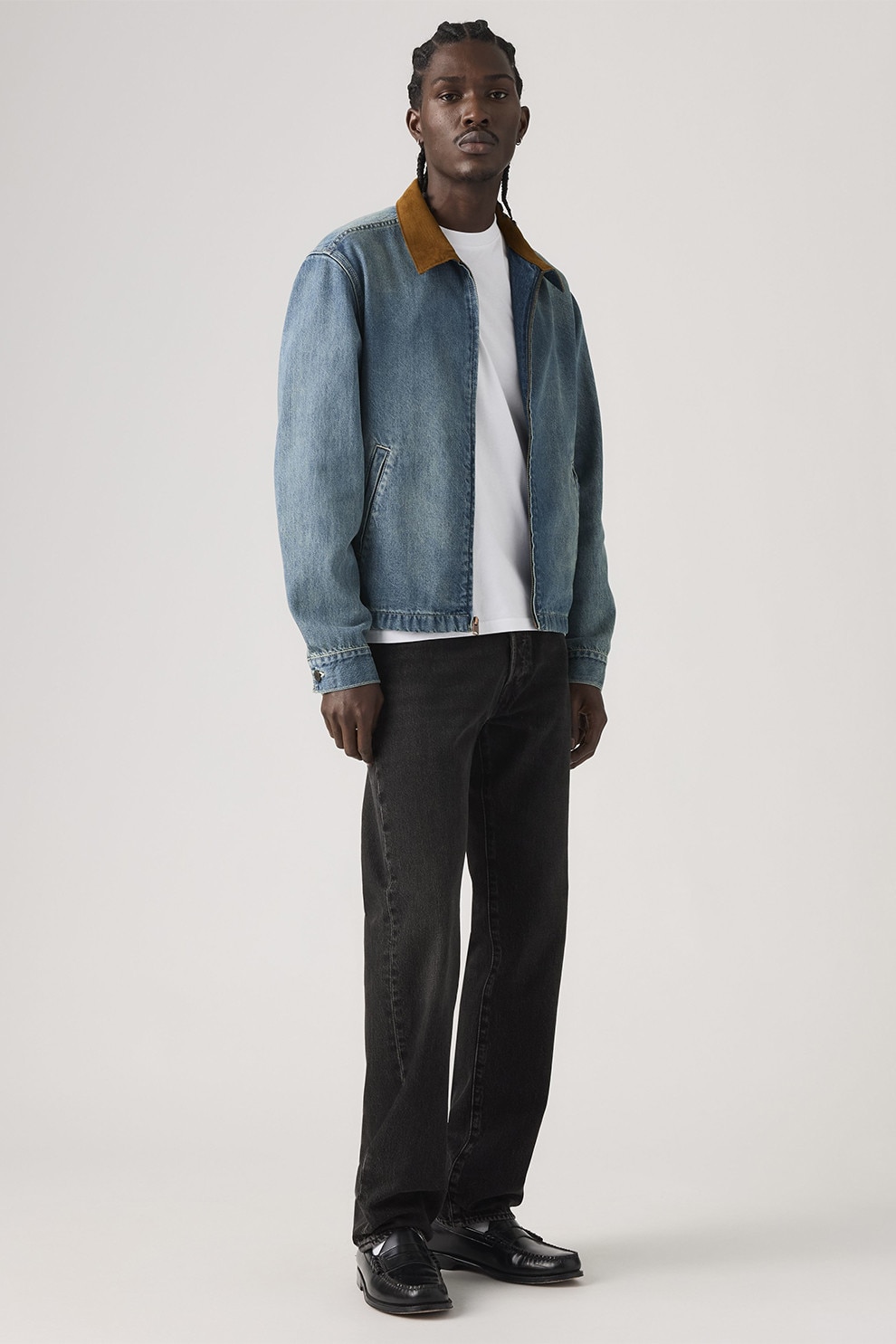 Levi's, Blugi relaxed fit cu talie medie, Negru stins, W32-L32