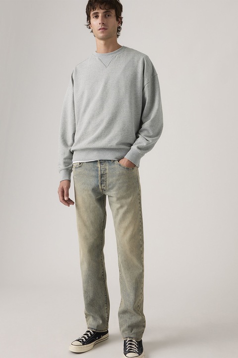 Levi's, Blugi regular fit cu talie medie si buzunare, Albastru deschis