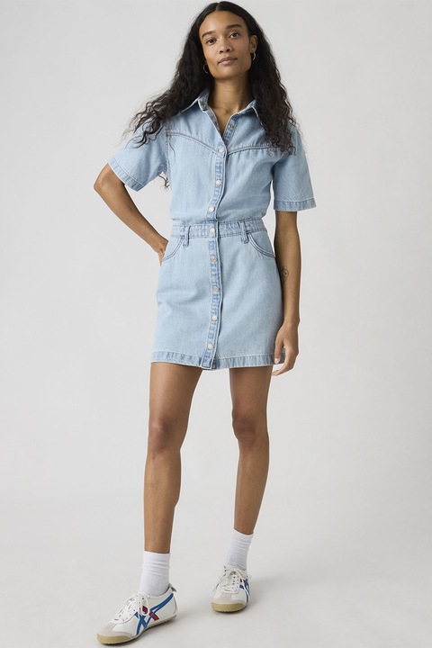 Levi's, Къса дънкова рокля-риза, Пастелносин